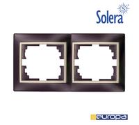 Marco para 2 elementos horizontal negro y perla 154x81x10mm s.europa s