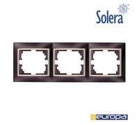 Marco para 3 elementos horizontal negro y perla 225x81x10mm s.europa s