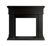 Marco para chimenea, revestimiento de madera, 110 x 36 x 100 cm, color negro