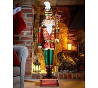 Marco Paul Christmas Deluxe - Figura decorativa de metal con luz de 119 cm, color rojo y verde, figura festiva tradicional con 23 LED de color blanco cálido, decoración de interiores, adorno novedoso