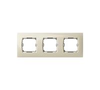 Marco triple, color marfil, modelo de series técnicas, ideal para decoración y aplicación en instalaciones eléctricas.