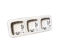 Marco Triple para la Serie 36.480 de mecanismos de Superficie de Blanco Electro Dh 36.480/MT, Color Blanco, 8430552111626