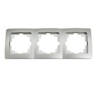 Marco triple para mecanismos electricos serie 36.535 plata/gris
