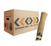MARCPRINT Pack 10 Cajas Mudanza + Malla - Cajas Carton Mudanza (55x35x35cm) Reforzadas y Resistentes - Cajas de Carton Certificación FSC - Cajas de Carton Mudanza 100% Reutilizables