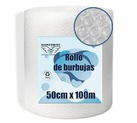 MARCPRINT Rollo Burbujas Embalaje 50 cm Ancho x 100 m Longitud - Papel Burbujas Embalaje Perfecto para Mudanza, Envíos - Transparente