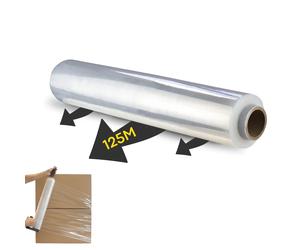 MARCRPINT Film Transparente para Embalar, 50cm de ancho y Extensible hasta 300 Metros de Longitud, Rollo de Film Elástico Manual, Protector de Embalaje Industrial, Film para Embalar - 23 MICRAS - Film
