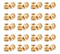Mardatt 120 insertos roscados de latón M4x6 x 6 para insertos de plástico de latón de impresión 3D Tuerca moleteada de latón Inserción de tuerca de inserción de calor para impresión 3D de plástico
