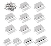 Mardatt Juego de 8 cierres magnéticos para puerta de 20 libras, imanes plateados de acero inoxidable con tornillos para cocina, baño, armario, armario, puerta de armario, pestillo de cajón (2.1 x 0.86