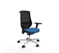 Mardos traslack similpiel azul claro brazos 3d base aluminio ruedas 65