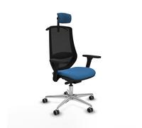 Mardos traslack similpiel azul claro brazos 3d base aluminio ruedas 65