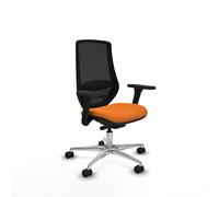 Mardos traslack similpiel naranja brazos 3d base aluminio ruedas 65mm