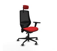 Mardos traslack similpiel rojo brazos 3d base nailon ruedas 65mm engom