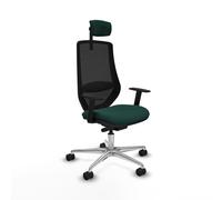 Mardos traslack similpiel verde botella brazos 1d base aluminio ruedas