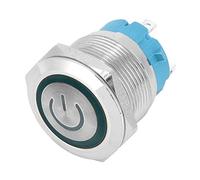 Marhynchus 22mm 4 Pin Botón Pulsador con Luz Indicadora, 2PCS (GREEN) | Actuador de acero inoxidable sellado IP65, configuración de contacto 1NO, operación de 3-6 VCC, montaje en panel de control