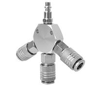 Marhynchus Acoplador Rápido de 3 Vías para Manguera de Aire, Conector Neumático de Metal Resistente con Compatibilidad Universal para Uso Mecánico y de Taller