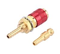 Marhynchus Conector Rápido M6, Material de Latón, Fácil de Instalar, Conexión de Gas y Agua para Soplete de Soldadura, Perfecto para Soldadores MIG y TIG (rojo)