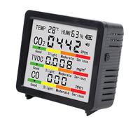 Marhynchus Detector de Calidad del Aire, Sensor 5 en 1 con Monitor CO2 TVOC HCHO, Pantalla de 4 Pulgadas para Uso en el Hogar, Oficina y Automóvil