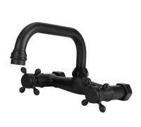 Marhynchus Grifo de Baño Montado en la Pared de Cobre Negro, Manijas Dobles, Bañera con Rotación de 360 grados, Grifo Mezclador de Agua Fría y Caliente, bajo Plomo, Fácil (Eje de pedalier pequeño