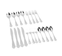 Marhynchus Juego de Cubiertos de Acero Inoxidable de 20 Piezas, 4 Tenedores para Cena, 4 Tenedores para Ensalada, Cuchillos para Cena, Cucharas para de Acero Inoxidable, (SILVER)