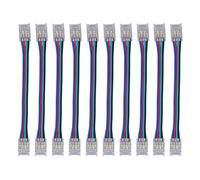 Marhynchus Kit de Conector de Tira LED de 10 Piezas de 4 Pines y 10 Mm, Conexión Rápida sin Soldadura, Kit de Adaptador de Luz de Tira LED COB con Material de PC Resistente para 5 V, 12 V,