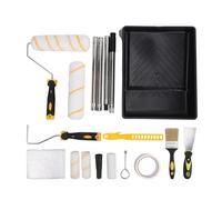 Marhynchus Kit de Rodillo de Pintura, Poste de Extensión de Acero Inoxidable, Suministros Completos de Pintura de Pared para Proyectos de Bricolaje y Renovación del Hogar (plástico)