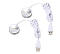 Marhynchus Luz de Gabinete de Pantalla Redonda, LED Redondo LED Display Spotlight 1W Jewelry Gabinet Light USB Enchufe con una Lámpara de Exhibición Pequeña de Cable de 4.2 Pies para, Focos