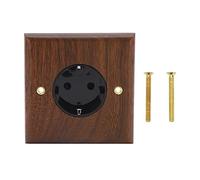 Marhynchus Toma de Corriente de Pared de 16A, Tablero de Enchufe de Interruptor de Luz Eléctrico Retro Estándar de Nogal Negro para Teléfonos, Portátiles, Electrodomésticos Pequeños