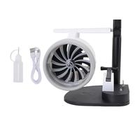 Marhynchus Ventilador de Turbina de Escritorio con Humidificador, Velocidad Ajustable 3 en 1, Atomización Ultrasónica de 4000 Rpm, Diseño en Forma de Motor de Carga Inalámbrica de 15 W, con (Luz roja)
