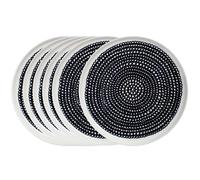 Marimekko 6 Platos Räsymateo Ø20 cm negro pequeños puntos