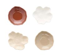 Marimekko Plato forma Unikko & Kivet. juego de 4 piezas Beige-castaño-blanco-marrón claro