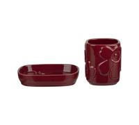 Marimekko Set de baño Unikko 2 piezas Burgundy