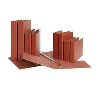 Mariola carpeta archivador de 4 anillas carton gofrado cuero - tamaño folio natural - anillas redondas 40mm - medidas 34x26x5.5cm - color marron (8 uds)