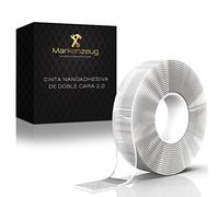 MARKENZEUG Cinta adhesiva premium autoadhesiva Cinta de doble cara extrafuerte resistente al agua 3M | Ancho de 2 cm | Concepto mejorado para 2023 | Transparente