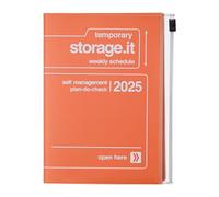 MARK'S - Agenda de bolsillo 2024/2025 A6 vertical, almacenamiento, color naranja: de septiembre de 2024 a diciembre de 2025