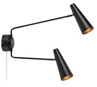 Markslöjd Peak lámpara de pared 2x40 W negro 108690