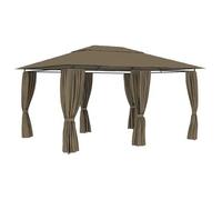 vidaXL Carpa de Jardín con Cortinas Cenador de Fiestas Toldo Color Taupé, Antracita, y mas