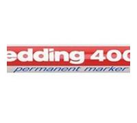 Marqueur permanent edding 400, rechargeable, pointe ronde, tige en plastique bleu