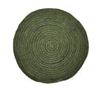 Marrakech - Alfombra decorativa de yute bohemia, redonda, 80 cm, redonda, tejida a mano, color verde, para salón, pasillo, baño o cocina, alfombra redonda para exteriores como decoración de terraza o