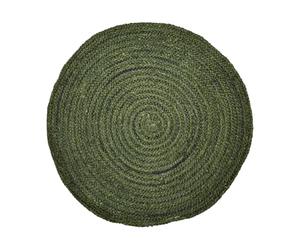 Marrakech - Alfombra decorativa de yute bohemia, redonda, 80 cm, redonda, tejida a mano, color verde, para salón, pasillo, baño o cocina, alfombra redonda para exteriores como decoración de terraza o