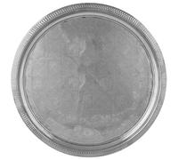 Marrakech - Bandeja decorativa oriental de latón (38 cm), diseño oriental, color plateado