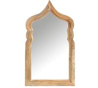 Marrakech Espejo de pared marroquí de madera de 90 cm, decoración oriental para salón, dormitorio y espejo de baño en el baño, espejo asimétrico Aastha con marco de madera para el pasillo