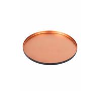Marrakesch Orient & Mediterran Interior Bandeja redonda oriental de metal Monaco, 25 cm, color exterior: negro, color interior: cobre, 25,5 cm