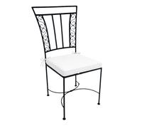 Marroquí mediterraner Hierro silla de jardín silla balcón silla silla de metal, forjado a mano Ronda - Incluye Cojín para silla.