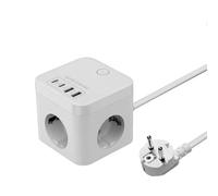 Mars Gaming Powercube multifunción MD-CUBE35, 3x SCHUKO, 2x USB-C, 2x USB-A, PD 35W, GaN, Blanco