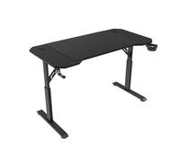 Mars Gaming MGD-ERGO120, Mesa Altura Ajustable 3 Posiciones, Superficie Ergonómica, Estructura Metálica, Alfombrilla XXL, Soporte Auriculares y Bebida, Gestión Cableado, Mesa Gaming 120x60cm, Negro