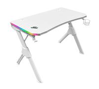 Mars Gaming Mgdrgbw, Mesa Gaming Rgb, Soporte Cascos Y Botella, 110x60cm, Blanco