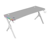 Mars Gaming Mgdxlrgbw, Mesa Gaming Rgb, Soporte Cascos + Botella, 160x60cm, Blanco
