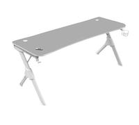 Mars Gaming Mesa Gaming MGDXLW Ergonómica, Soporte para Cascos y Botella, 160x60 cm Blanco