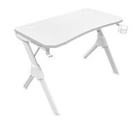 MARSGAMING Mars Gaming MGD, Mesa Gaming Ergonómica, Soporte Cascos + Botella, 110x60cm, Blanco