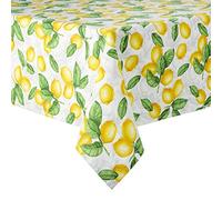 Martha Stewart Mantel Lots of Lemons, Paquete Individual, Blanco/Amarillo, 60 x 120 Pulgadas